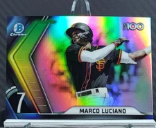 2022 Bowman Chrome TOP 100 - MARCO LUCIANO #BTP-7 - Giants RC - REFRACTOR