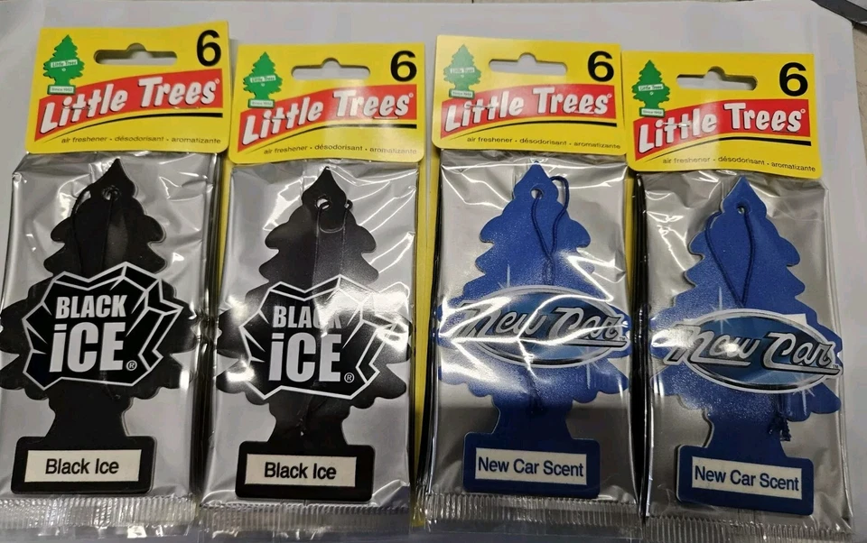 Little Trees Hanging Air Freshener mix 12 Black Ice 12 New Cars