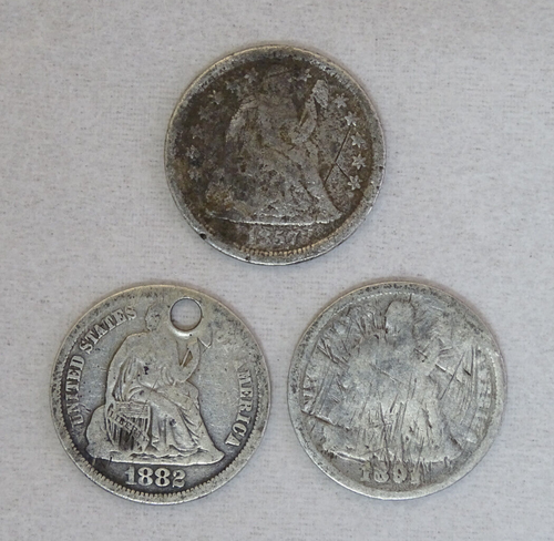 (3) United States Seated Liberty Dimes Assorted Dates / Free Shipping / DS3 - Picture 5 of 10