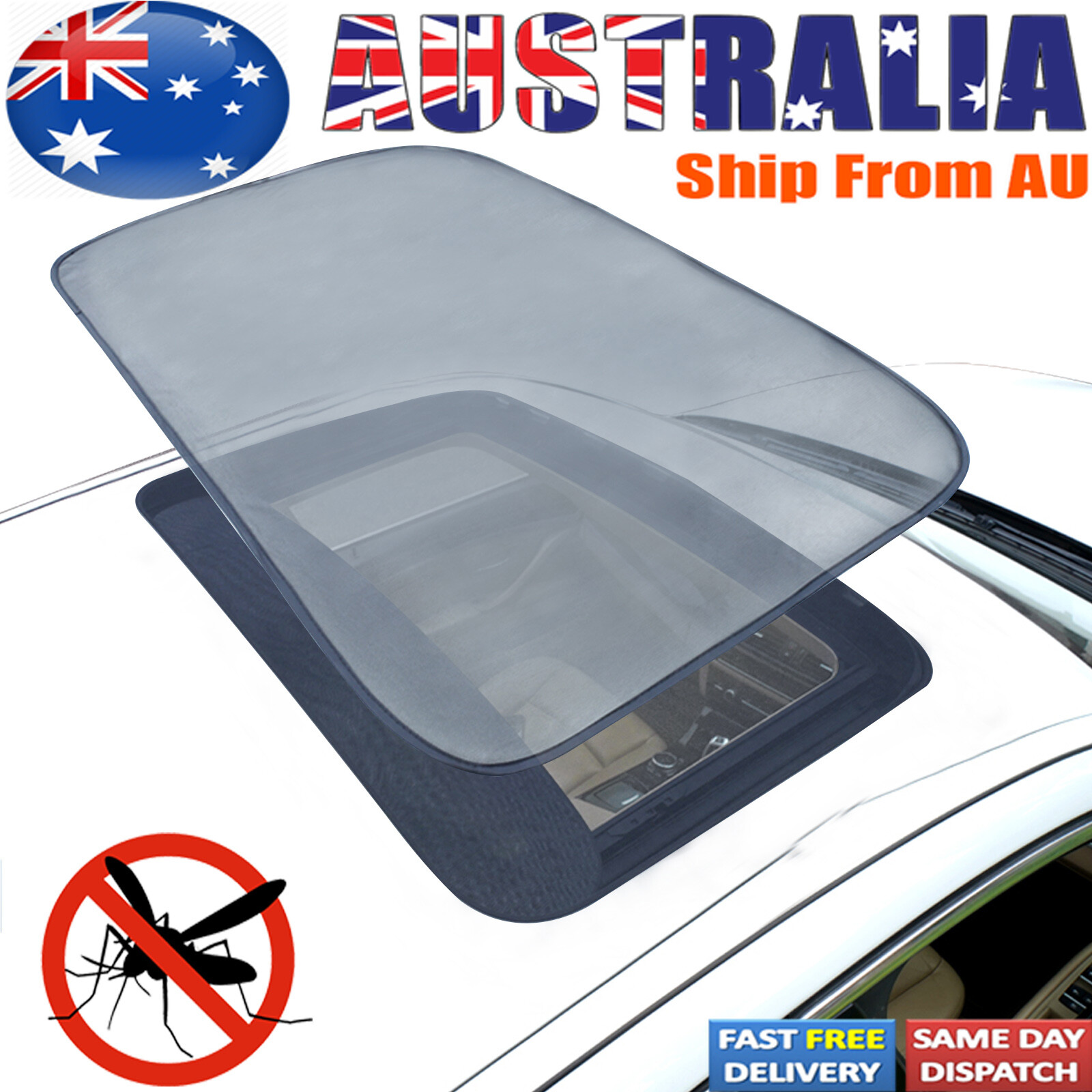 Car Magnetic Sunroof Sun Shade Mesh Moonroof Car Roof Cover Camping Bugs Screen