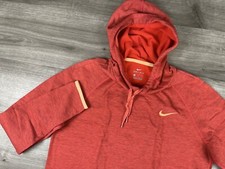 Nike DRI-FIT Hoodie Womens Size Medium Peach / Salmon Thumb Holes Running Active
