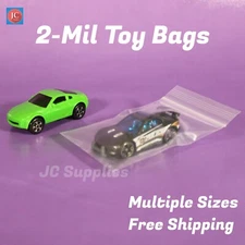 Zip 2-Mil Clear Plastic Top Lock Bags Reclosable Zipper Seal Jewelry Toy Baggies