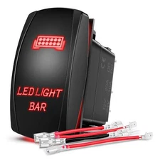 Nilight LED Light Bar Rocker Switch Red 5Pin Laser On/Off LED Light Switch