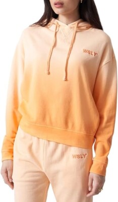 Bandier x WSLY the Ecosoft Classic Hoodie in Cantaloupe Ombre Sz-M
