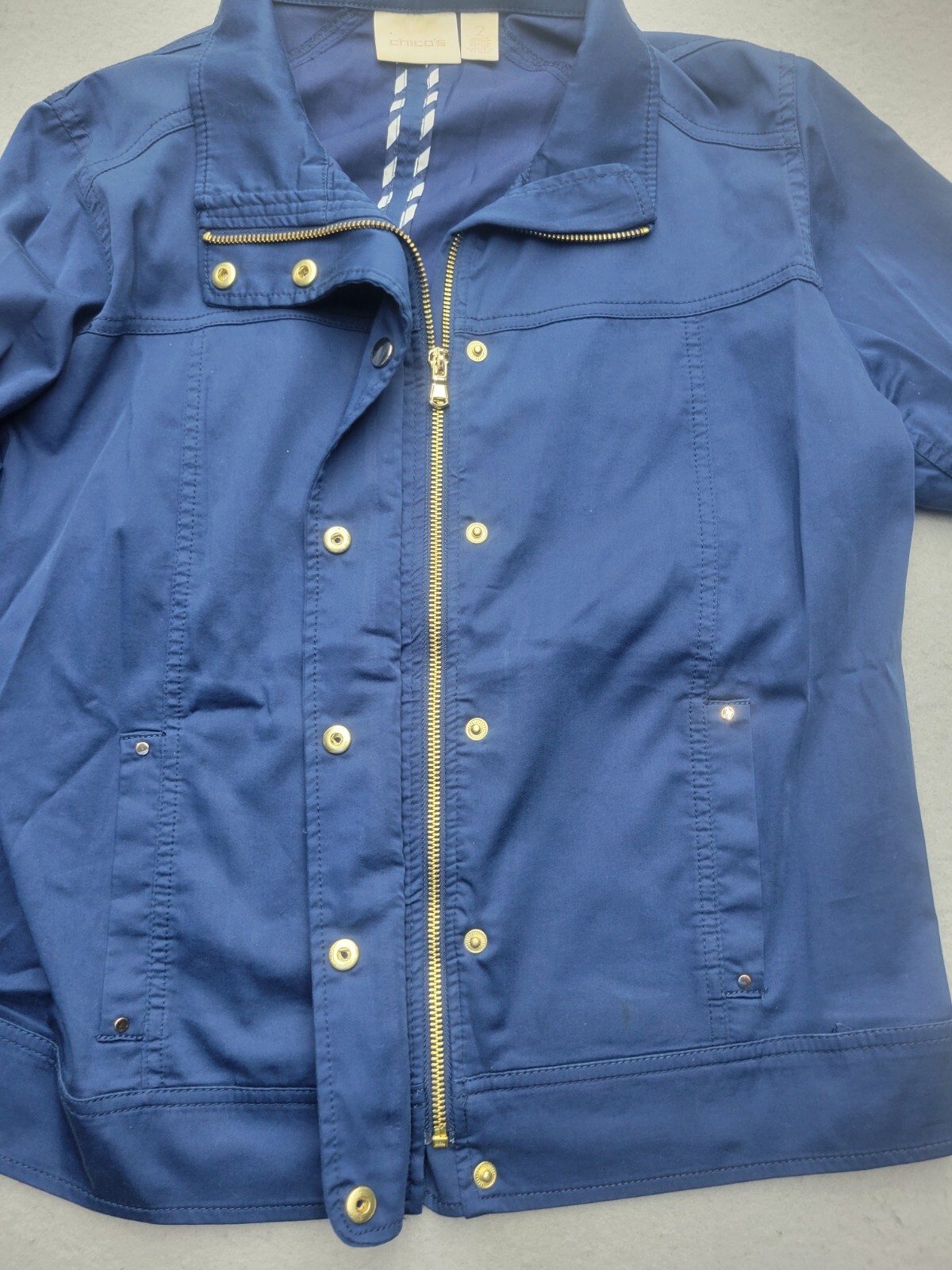 Chico's Women Jacket 2 Blue Basic Jacket Short Lo… - image 9