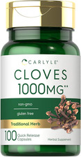 Cloves Supplement 1000Mg 100 Capsules Non-Gmo, Gluten Free