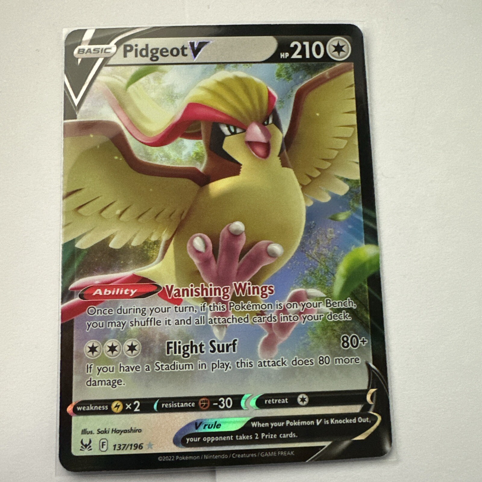 Pidgeot V Ultra Rare - 137/196 Lost Origin - Pokemon TCG - Mint/NM
