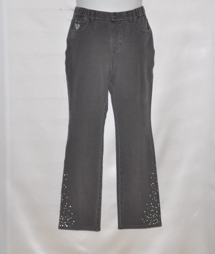 Quacker Factory Regular DreamJeannes Diamond Bootcut Pants Size S Grey - 第 1/2 張圖片