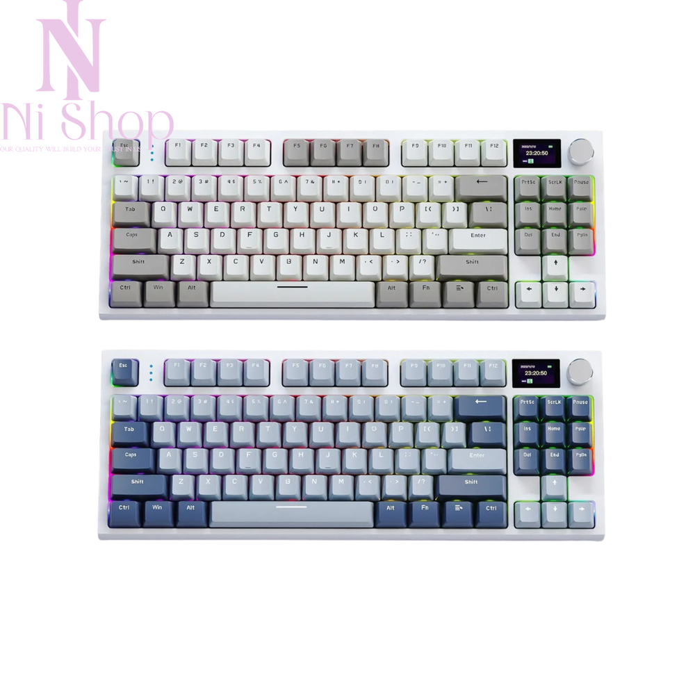 86% Compact Wireless Mechanical Keyboard with Hot-Swappable Switches, OLED Display, and Volume Rotary Knob for Ultimate Customization