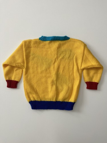 Vintage 80s 90s Esprit Sweater Yellow Geometric Shapes Sweater New Sz Medium 6 - Picture 15 of 16