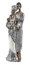 formano Deko-Figuren in afrikanischem Stil silber-gold, Familie 32 cm h 723642