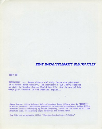 JAMES COBURN JUDY CARNE The Americanization of Emily BLACK & WHITE PHOTOGRAPH - Picture 2 of 2