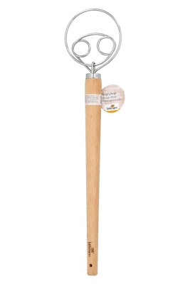 Birkmann LAIB & SEELE Teigrührer Schneebesen Edelstahl Holzgriff Schlaufen L34cm