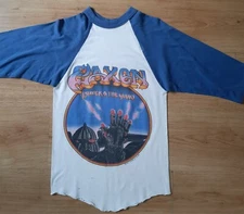Vintage Saxon Holy Crusades Power & The Glory 1983 White Shirt
