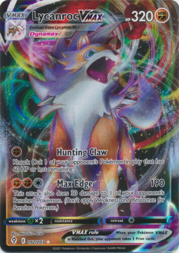 Lycanroc VMAX - 092/203 Ultra Rare Evolving Skies NM Pokemon TCG