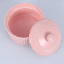 Desert Cups with Lids Small Dessert Bowls Porcelain Baking Dish Pink