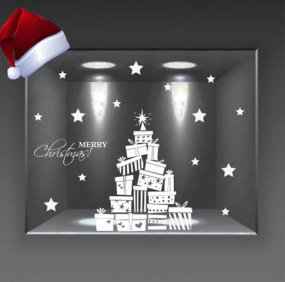 AVERY adesivi vetrine negozi vetrofanie wall stickers albero di natale stelle a0673