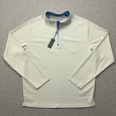 Turtleson  Easton  Quarter Zip Pullover Men s Large Pearl  Essentials Collection