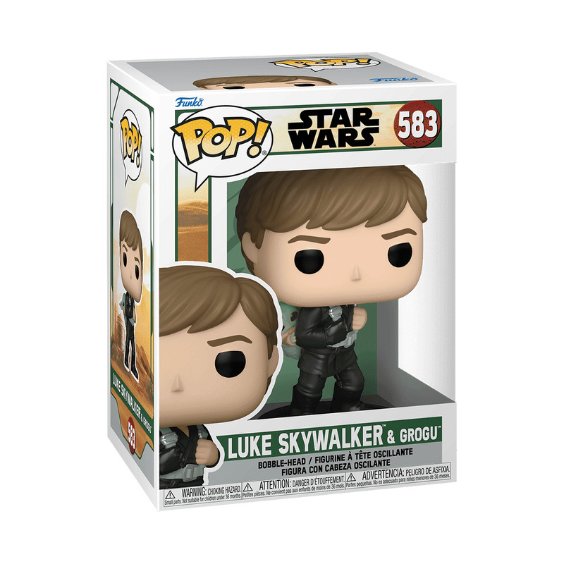 Luke Skywalker &Amp; Grogu Funko Pop 583 Star Wars El Libro De Boba Fett Cabeza Bobble