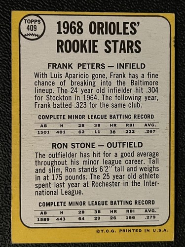 1968 Topps Baseball Singles - 1-457 -- Pick Your Card - Complete Your Set - Picture 421 of 501