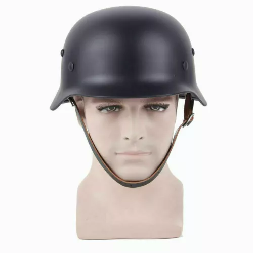 WW2 WWII German Elite Army Gear WH ARMY M35 M1935 Steel Helmet Black - Picture 8 of 14