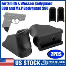 2PACK Black Grip Extension For Smith & Wesson Bodyguard 380 & M&P Bodyguard 380