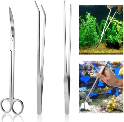 Meiso Aquarium Kit Outil Accessoires INOX Aquarium Réservoir Eau Plante Pinces C - Photo 1/4