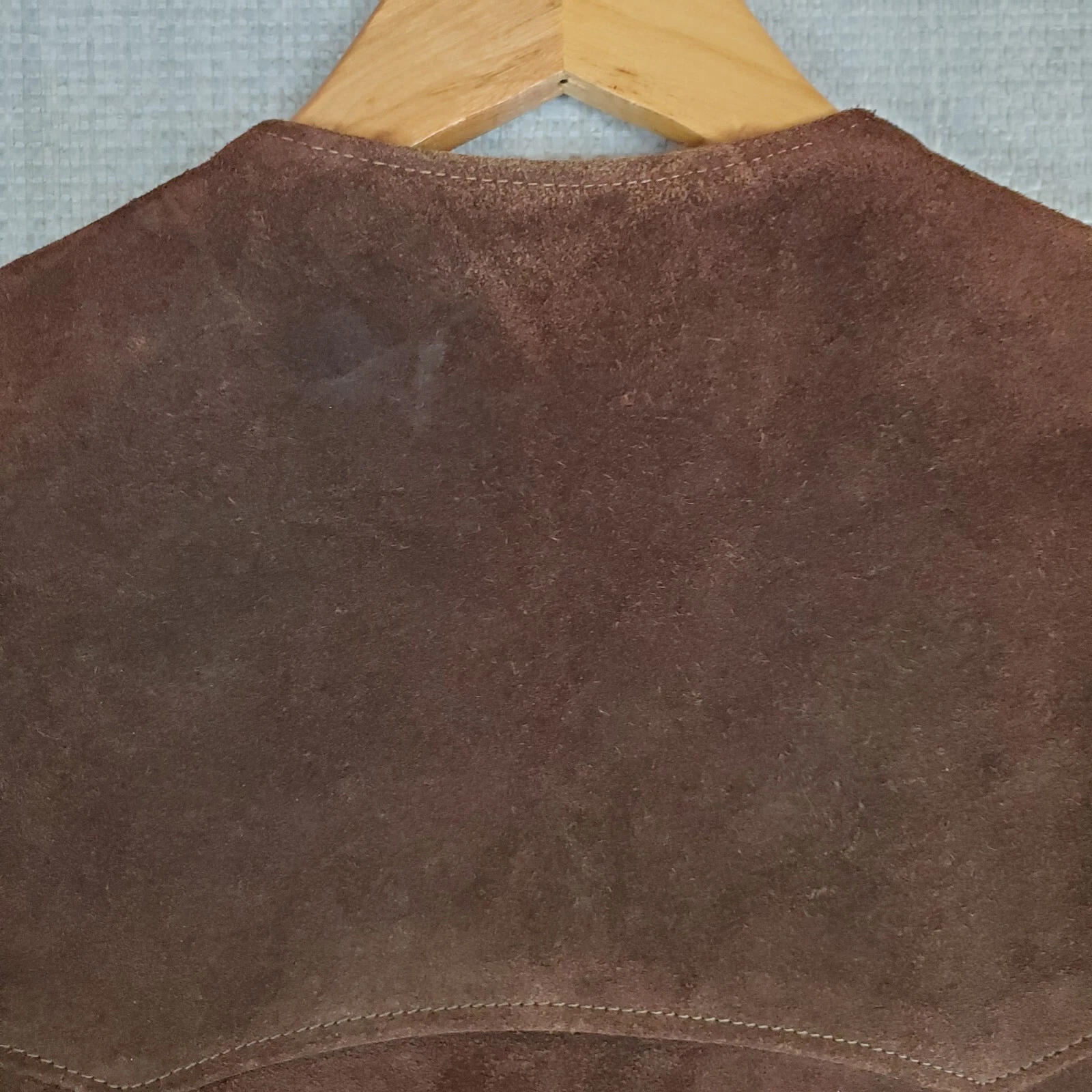 VTG BUCKBOARD Maryland Size 40 Mens Thick Suede Sherpa Snap Vest Western Brown - product detail image 10
