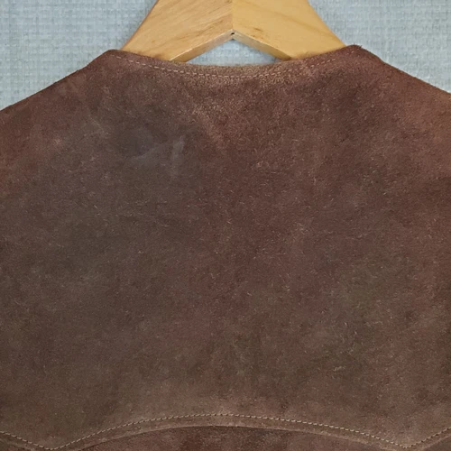 VTG BUCKBOARD Maryland Size 40 Mens Thick Suede Sherpa Snap Vest Western Brown image 10