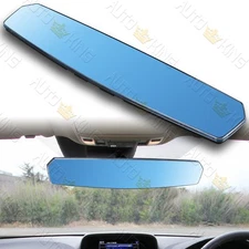 W-POWER 400MM WIDE FLAT INTERIOR PANORAMIC REAR VIEW BLUE TINT MIRROR UNIVERSAL