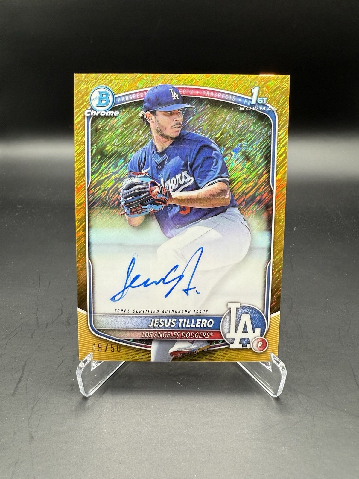 2025 Bowman Chrome 1st Bowman Gold Shimmer Auto Ref (BCP-117)  JESUS TILLERO /50