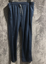 Reebok Pants Mens 2XL Blue Jersey Lounge Sweatpants Elastic Waist Pockets