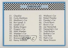 1992 Winner's Choice Busch Checklist Checklist Cards 51-100 #100 0q3
