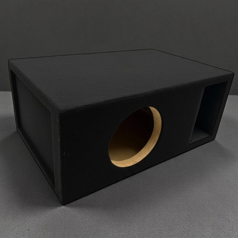 Caja de gabinete de subwoofer personalizada única con puerto de muesca para subwoofer de 8” (1,00 pies cúbicos) Foto 2 de 4