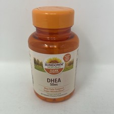 Sundown DHEA 50mg 60's tabs Metabolism Non GMO Dairy Gluten Free - Exp 5/2026