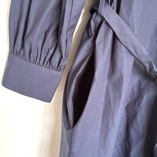 Ophelia Roe Women’s Shirt Dress XL Navy Blue Cotton Button Up Pockets Belt NWT - Picture 5 of 11