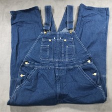Big Smith Denim Bib Overalls Men's 36X30 Blue Jean Carpenter Farmer Utility 