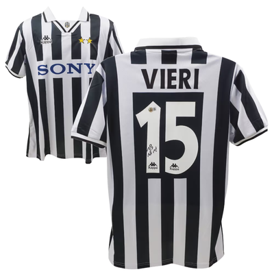 Christian Vieri Signed Juventus FC Home Soccer Jersey #15 with