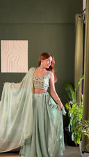 Women's Lehenga Choli Set Heavy Embroidery Zari Floral Work Unstitched Blouse
