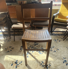Kirkland Brown Wooden Dining Chair, Slatted Seat, Medium Wood, 80cm
