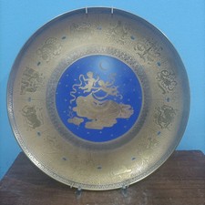 PIATTO DA PARETE ZODIACO GEMELLI MORBELLI ARTE ORO ZECCHINO LAPIS ITALY VINTAGE