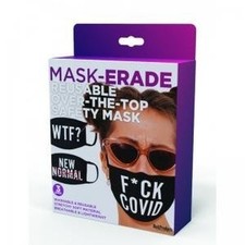 Mask-Erade 3 Pack Reusable Face Masks Black Washable