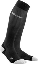 CEP Women's Ultralight Compression Tall Run Socks Black/Light Grey Size 4