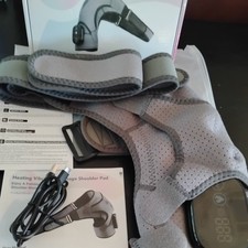 Cordless Heated Vibrating Shoulder Pad Massager Gray Black Model D10220008/D102  