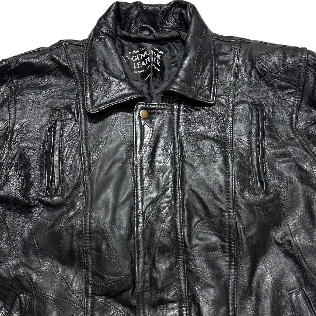 Vintage Leather Patchwork Quilted Jacket - image 3