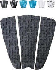 Ho Stevie! Premium Surfboard Traction Pad - Foot Won't Slip - 3 Piece, Black 
