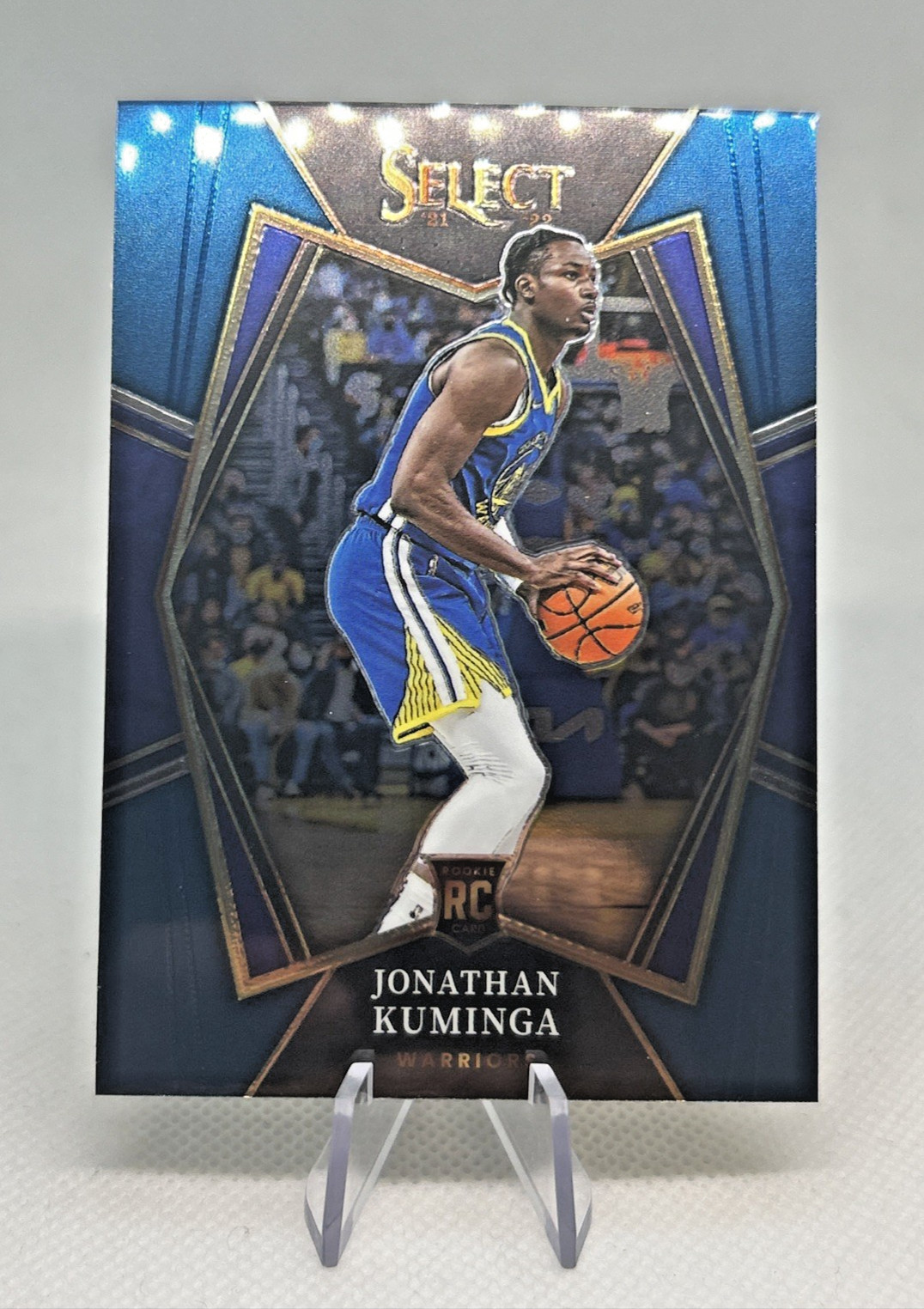 2021-22 Panini Select - Premier Level Jonathan Kuminga #123 Blue Prizm (RC)