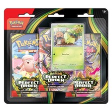 Pokemon Mega Evolution Perfect Order 3-Pack Blister (Chikorita Promo) - Presale