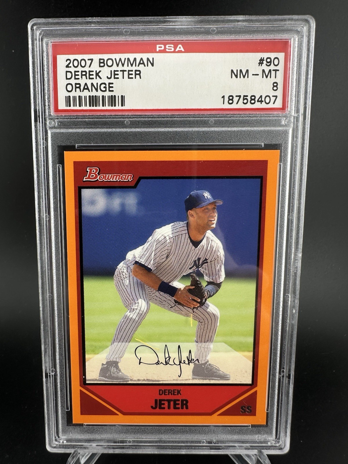 2007 Bowman Orange #90 Derek Jeter /250 PSA 8