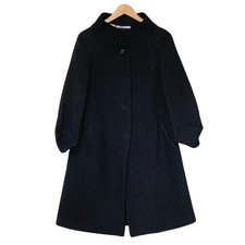 AQUILANO RIMONDI wool-angora blend long coat, size 38, navy, Women USED